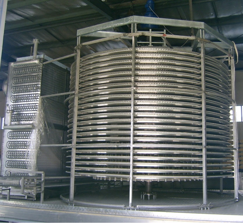 高品质双螺旋速冻机1000kg -3000kg/h 用于冷冻食品海鲜加工