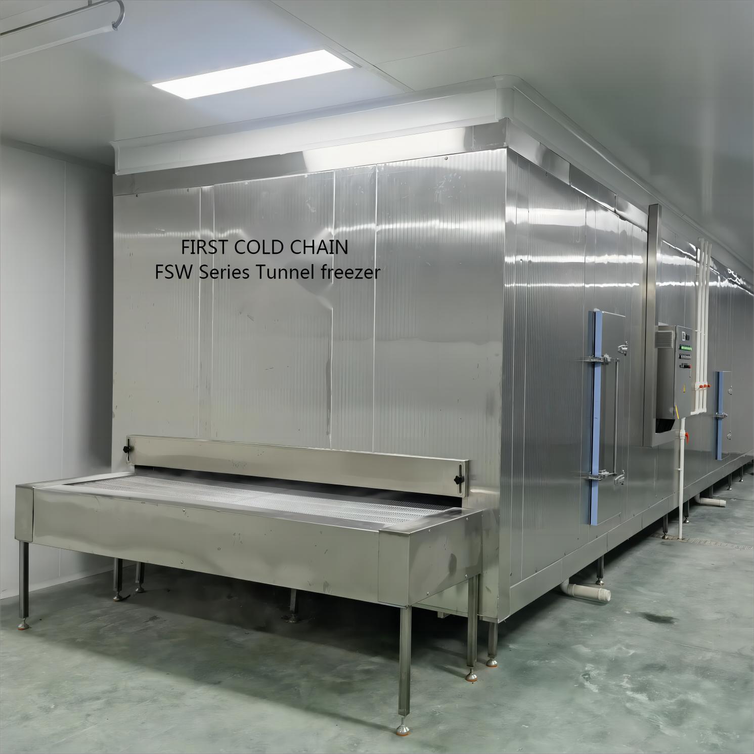 隧道速冻机解决方案来自弗斯特冷链 隧道式速冻机产量可定制 从100kg/h到3000kg/h 